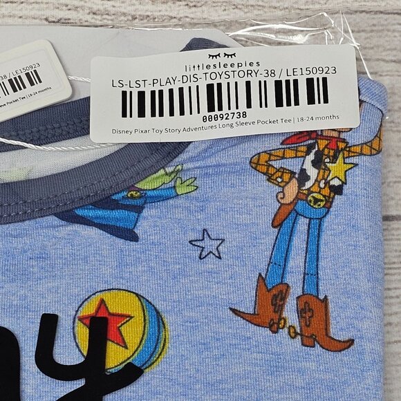 NIB Little Sleepies Disney Pixar Toy Story Adventures LS Pocket Tee Size 18-24M - Picture 2 of 3